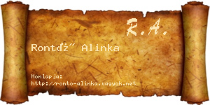 Rontó Alinka névjegykártya